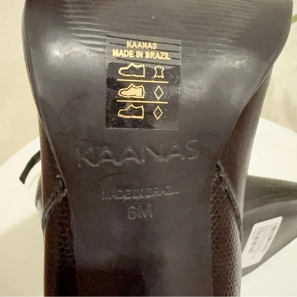 Kaanas Mizar Square Tip Slim High Heel Booties in Black NWOT Size 6M - Picture 10 of 12